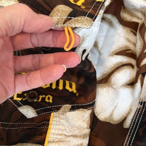 Mens Corona brown “Hawaiian” flowered shorts based on waist sz is S/M GUC - Picture 5 of 12